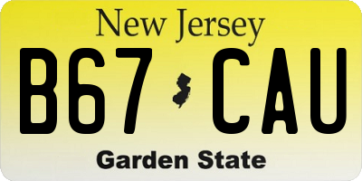 NJ license plate B67CAU