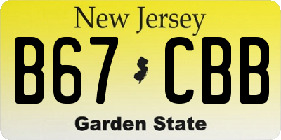 NJ license plate B67CBB