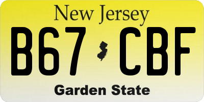 NJ license plate B67CBF