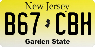 NJ license plate B67CBH