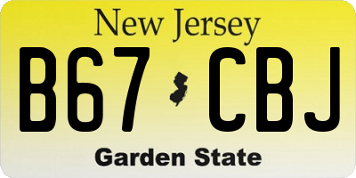 NJ license plate B67CBJ