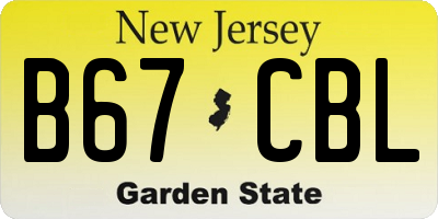 NJ license plate B67CBL