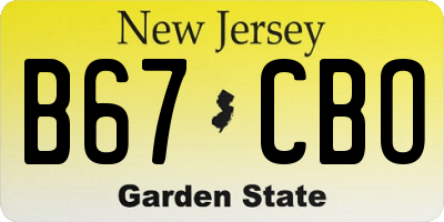 NJ license plate B67CBO