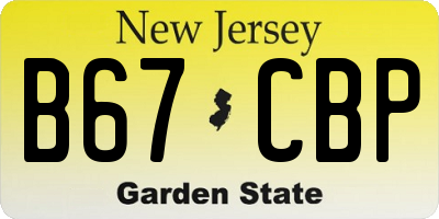 NJ license plate B67CBP