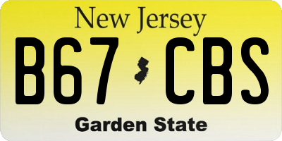 NJ license plate B67CBS