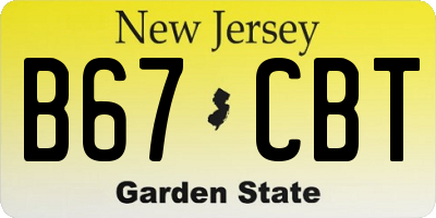 NJ license plate B67CBT
