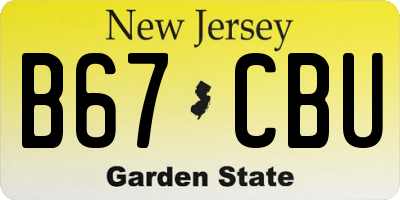 NJ license plate B67CBU
