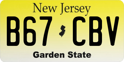 NJ license plate B67CBV