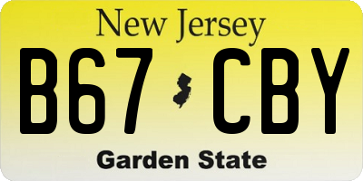 NJ license plate B67CBY