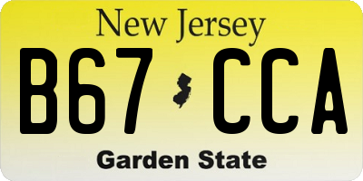 NJ license plate B67CCA