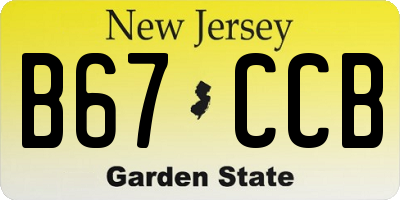 NJ license plate B67CCB