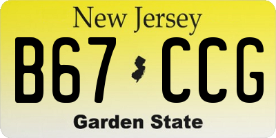 NJ license plate B67CCG