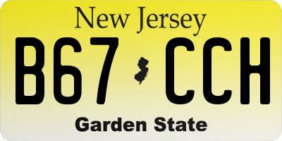 NJ license plate B67CCH