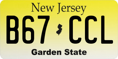 NJ license plate B67CCL