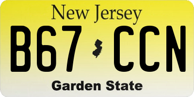 NJ license plate B67CCN