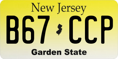 NJ license plate B67CCP