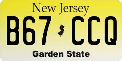 NJ license plate B67CCQ