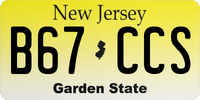 NJ license plate B67CCS