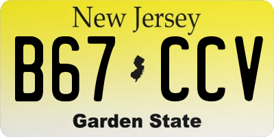 NJ license plate B67CCV