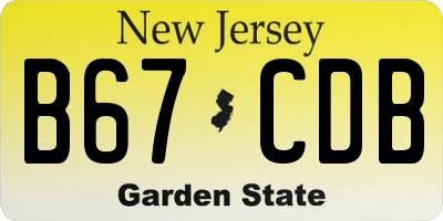 NJ license plate B67CDB
