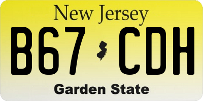 NJ license plate B67CDH