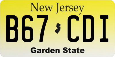 NJ license plate B67CDI