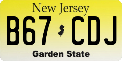 NJ license plate B67CDJ