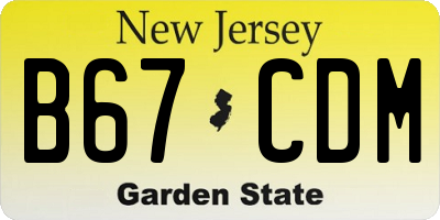 NJ license plate B67CDM