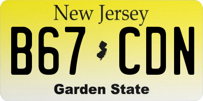 NJ license plate B67CDN