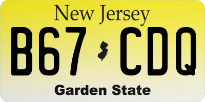 NJ license plate B67CDQ