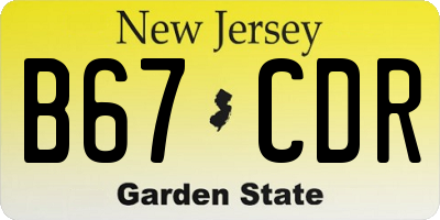NJ license plate B67CDR