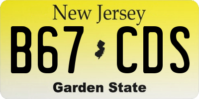 NJ license plate B67CDS