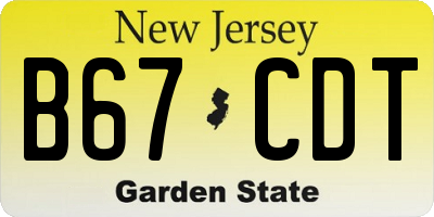 NJ license plate B67CDT