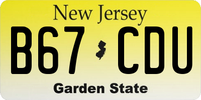 NJ license plate B67CDU