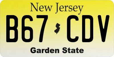 NJ license plate B67CDV