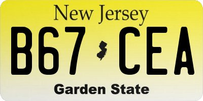 NJ license plate B67CEA