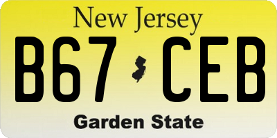 NJ license plate B67CEB
