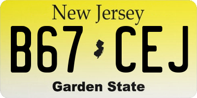 NJ license plate B67CEJ