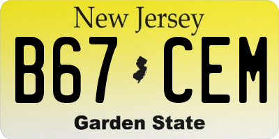 NJ license plate B67CEM