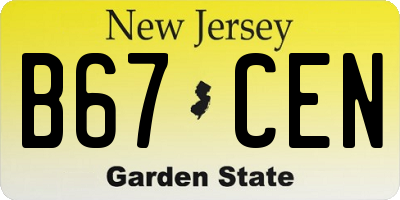 NJ license plate B67CEN