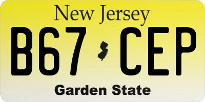 NJ license plate B67CEP