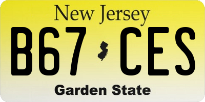 NJ license plate B67CES