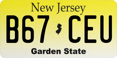 NJ license plate B67CEU