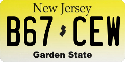 NJ license plate B67CEW