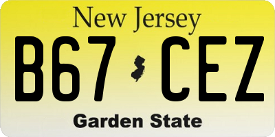 NJ license plate B67CEZ