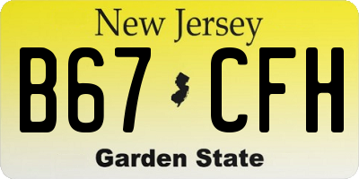 NJ license plate B67CFH