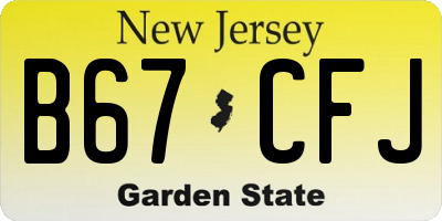 NJ license plate B67CFJ