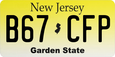 NJ license plate B67CFP