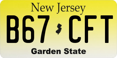 NJ license plate B67CFT