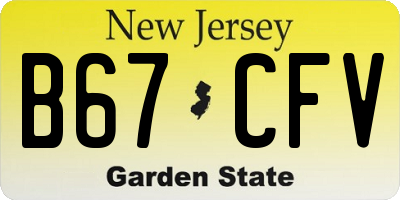 NJ license plate B67CFV